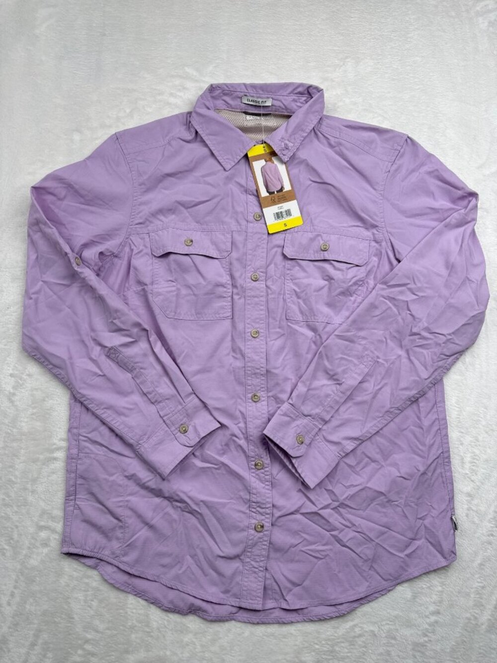 Eddie Bauer Mountain Ripstop Long-Sleeve Shirt Classic Fit UPF 50+ Purple S